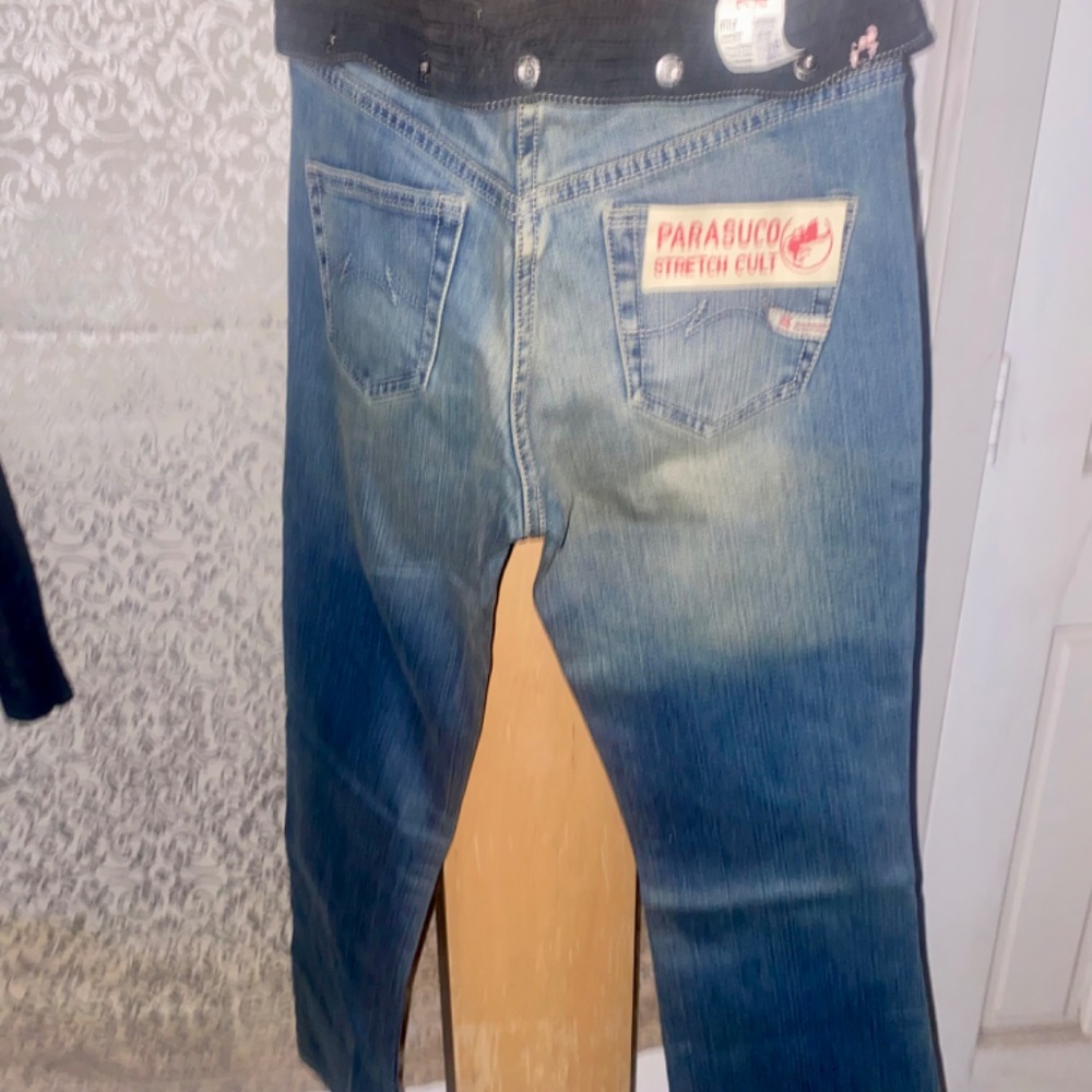 Parasuco Womens Blue Boot Cut Jeans with Black Trim - Picture 12 of 14